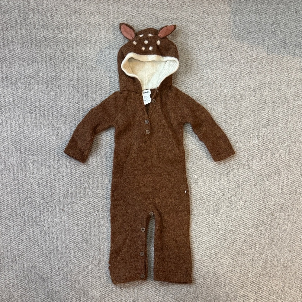 Oeuf Brown Deer-Themed Kids Footie
